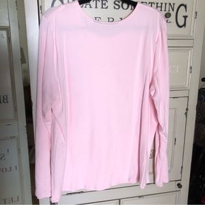 🌸🌸PRESWICK & MOORE - Pink long sleeve pullover top w/ front pocket Size XL